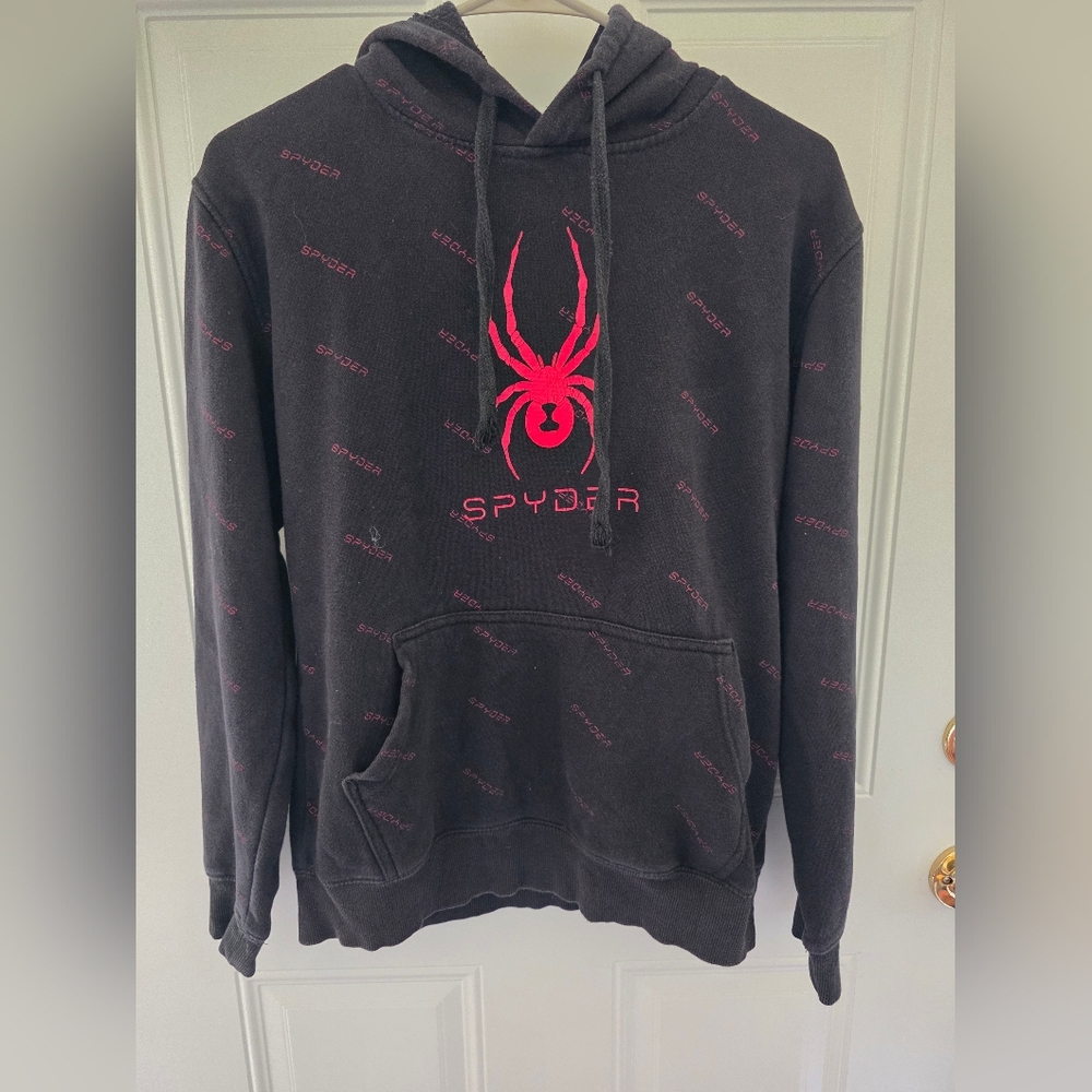 Spyder Men's Hoodie with Red Logo Size Small